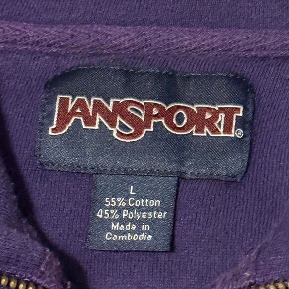 Vintage TCU Horned Frogs College Sportswear Jansport Sweatshirt Purple Large - Picture 6 of 8